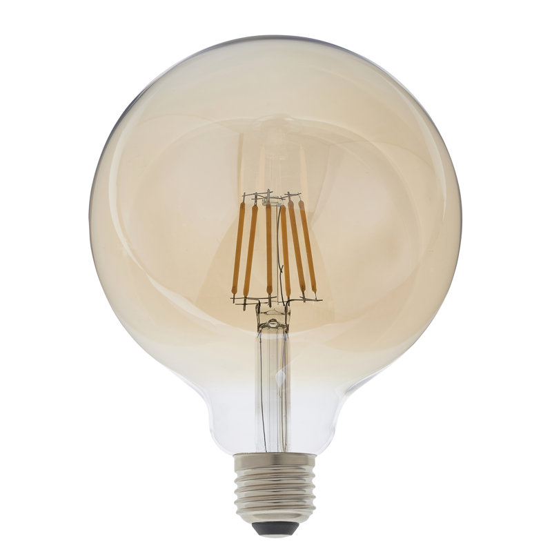 6W E27 ES G125 Amber Globe LED Dimmable Bulb - 450lm 2500K Warm White
