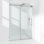 Porte de douche coulissante simple sans cadre de 62 à 67 po x H 76 po avec verre trempé transparent de 3/8 po (10 mm), film incassable et localisateur de trou d'installation - Rail supérieur rond