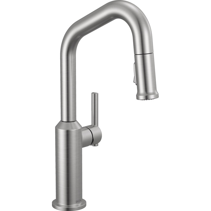 Single Handle Pull-Down Bar/Prep Faucet, Lumicoat Arctic Stainless