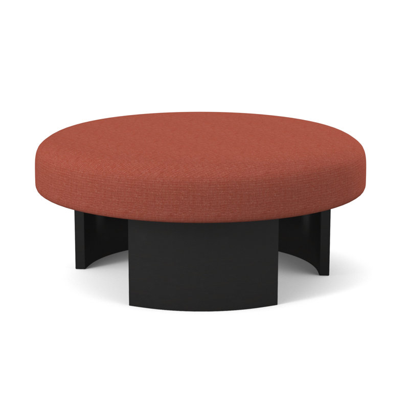 Eclipse Round Ottoman, Espresso, Fizz Ivory 100% Polyester