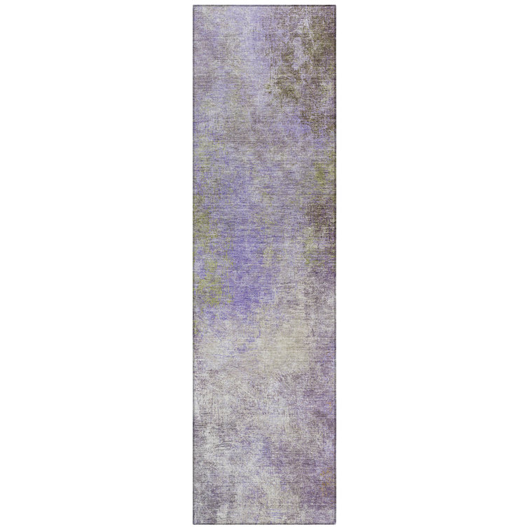 Machine Washable Indoor/Outdoor Xhevrie Purple Rug