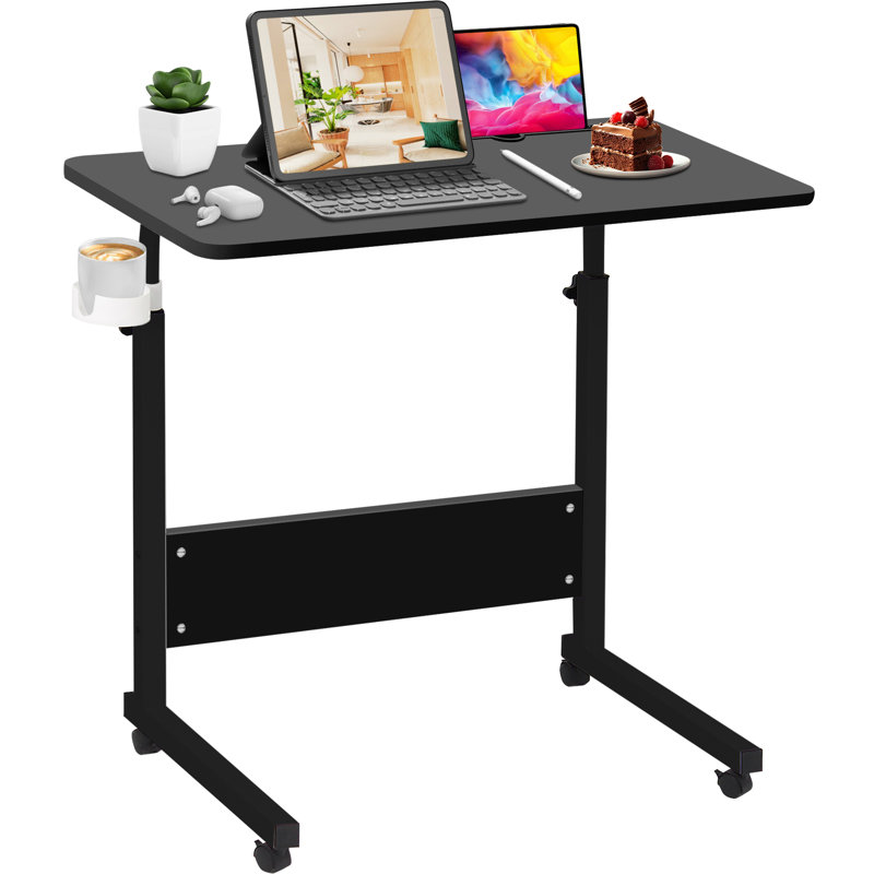 Adjustable Height Computer Desk, 69cm H x 80cm W x 40cm D, Black