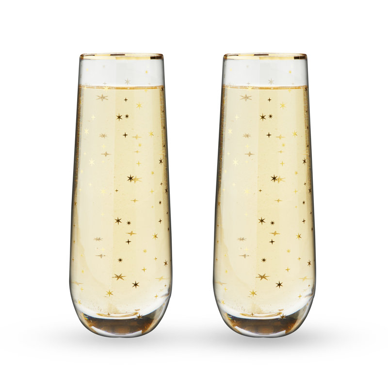 Starlight Stemless Champagne Flutes