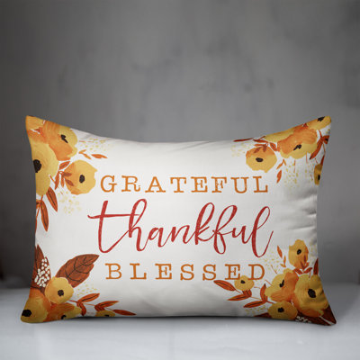  Grateful Thankful Blessed Lumbar Pillow