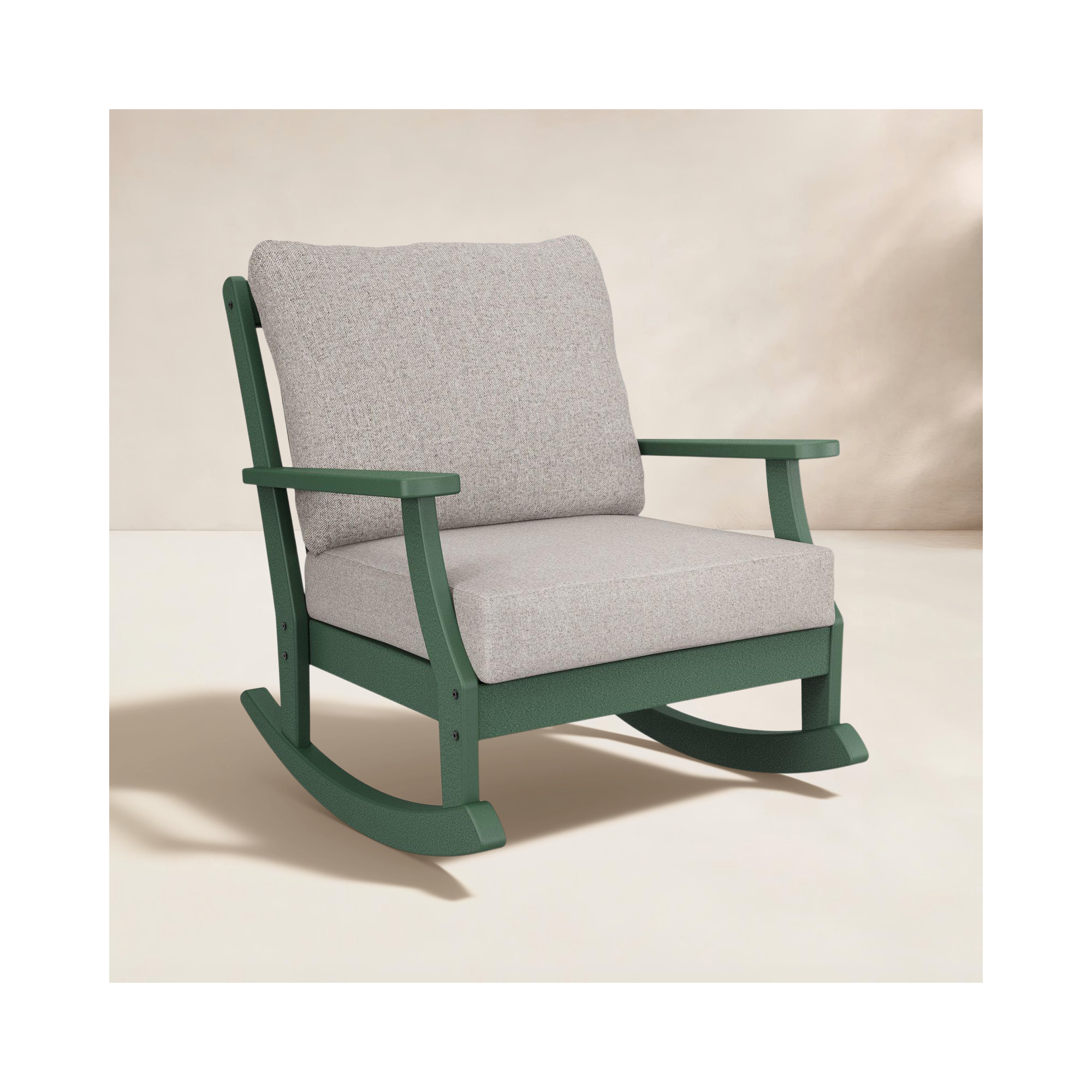 Braxton Deep Seating Rocking Chair, Light Beige, Weathered Tweed Revolution® Tweed