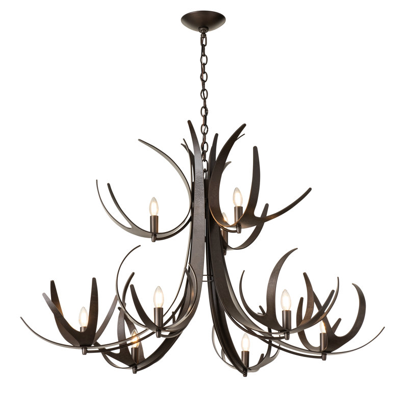 Caribou 9-Light Tiered Chandelier, Dark Smoke