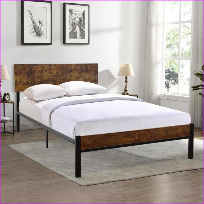 Structure de lit plateforme simple en métal - Aucun sommier requis, structure robuste silencieuse, noir pour la chambre à coucher