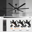 Ventilateur de plafond 7 pales avec lumière DEL-413218081-402821710