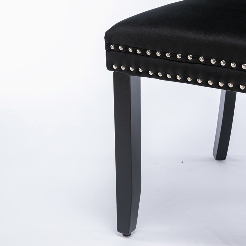 Counter Stool with Solid Wood Frame, Black