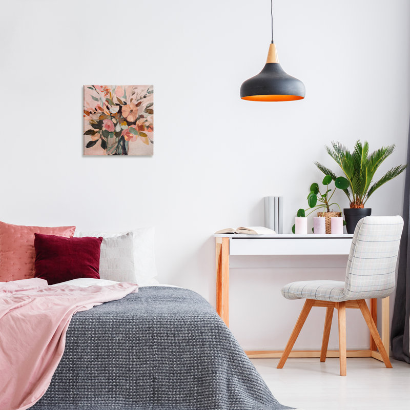 Art mural sur toile Blush Abstract Bouquet par Sasha, H 17 po x l 17 po