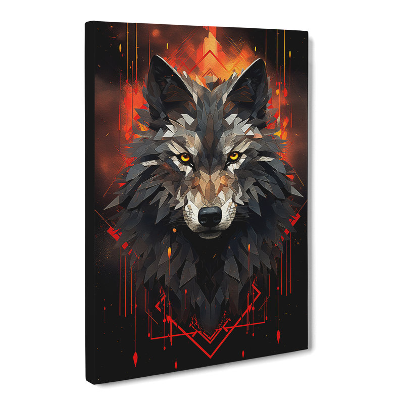 Wolf Geometric - No Frame Print, 50cm H x 35cm W x 3cm D