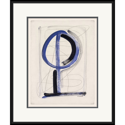 Abstract Shapes In Blue/Black Giclee Print