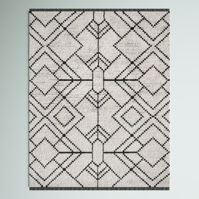 Tapis beige tissé à la machine Nola