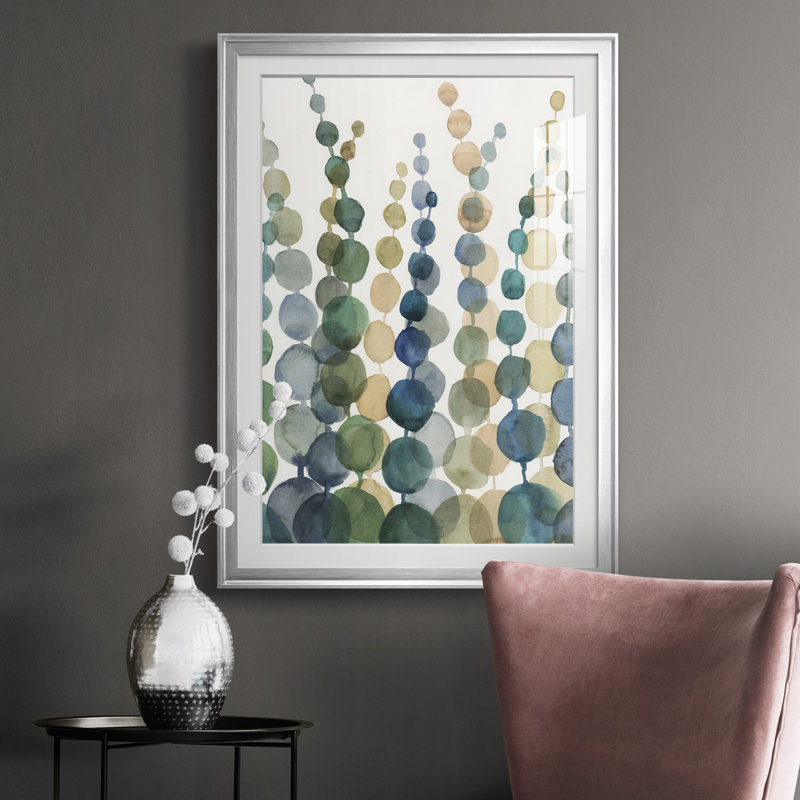 " Pompom Botanical I ", Silver Framed, 24.5" H x 18.5" W x 1" D