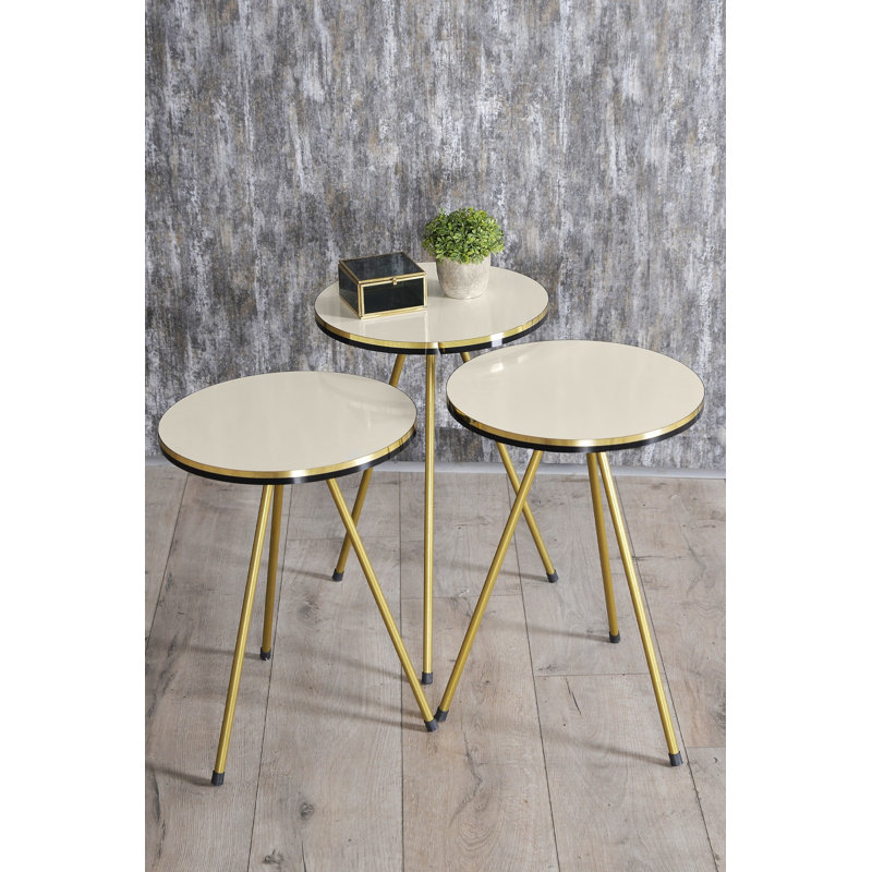Onalaska Nesting Tables, Cream White