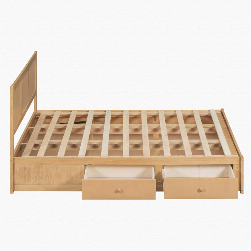 Peavler Wood Platform Bed with Underneath Storage and 2 Drawers,Storage Bed,Bed Frame, Full