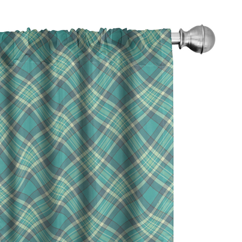 Plaid Semi-Sheer Rod Pocket Curtain Panels, 28" x 63"