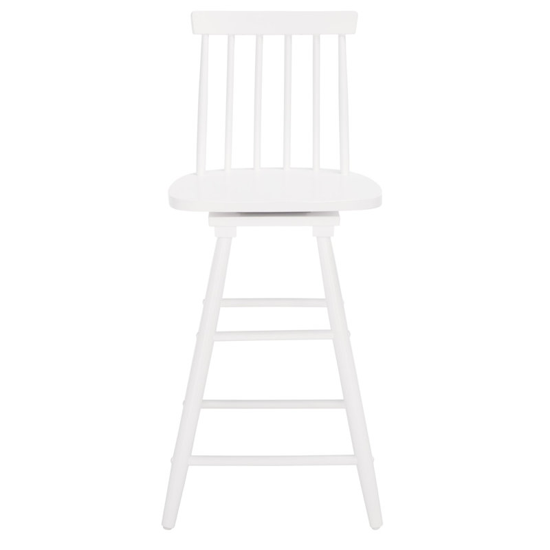 Abdoulaziz Swivel Solid Wood Counter Stool, White