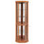 Vitrine d'angle vitrée d'angle pour vitrine de coin, vitrine d'angle pour le salon, armoire vitrée, collection Antique, vin, bar, verre, lumière de rangement incluse, chêne foncé-130575186