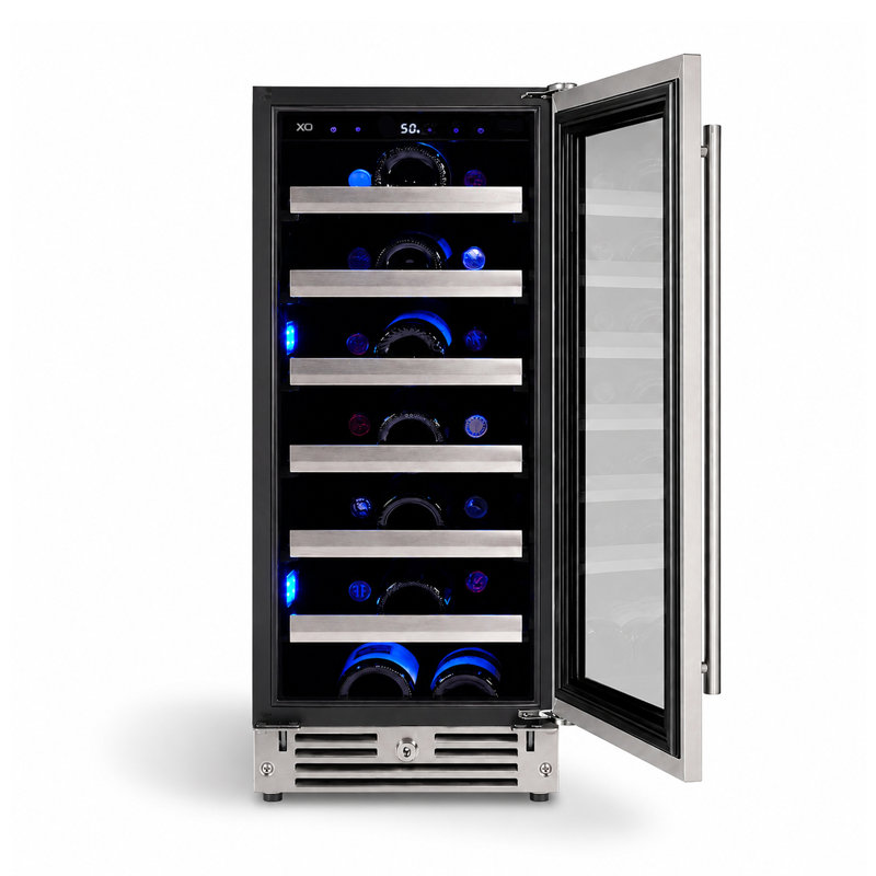 15" Wine Cooler, Stainless Steel Glass, Field Reversible Hinge