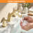 Bathroom Faucet With 8-Inch Widespread Installation And Metal Lever Handles-126940547