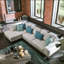Tapis Passage, gris / bleu