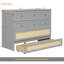 Lit escamotable double avec grands tiroirs, gris-121382296