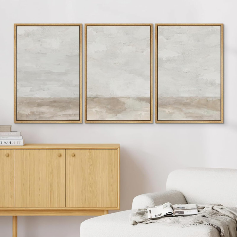 Mountain Majesty Colourful Dawn Over Pineests Abstract Modern Art Bohemian Decor Living Room, Naturel