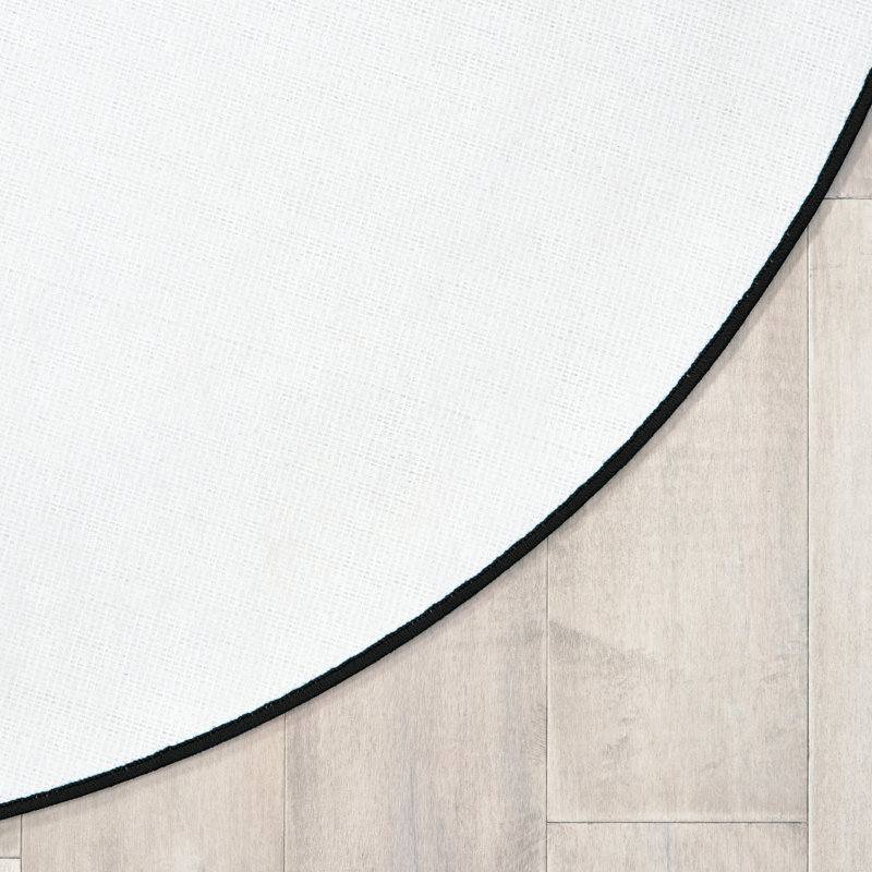 Round Geometric Machine Tufted Nylon Rug