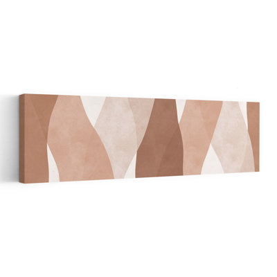Abstract Earth Tones 1 Piece Wrapped Canvas Panoramic Wall Art