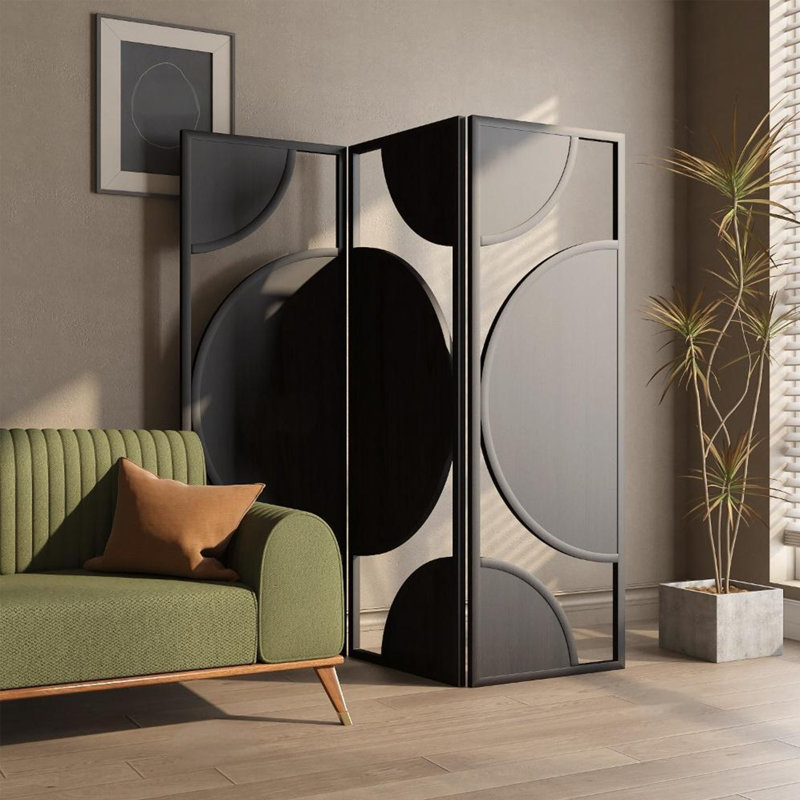 Cloison pliante 74,8 "H, H 74,8 po x l 59,06 po x P 1,57 po, Noir, noir, noir, noir