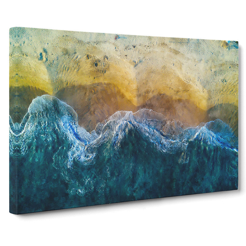 Incoming Waves - Wrapped Canvas Painting, 40cm H x 60cm W x 3cm D
