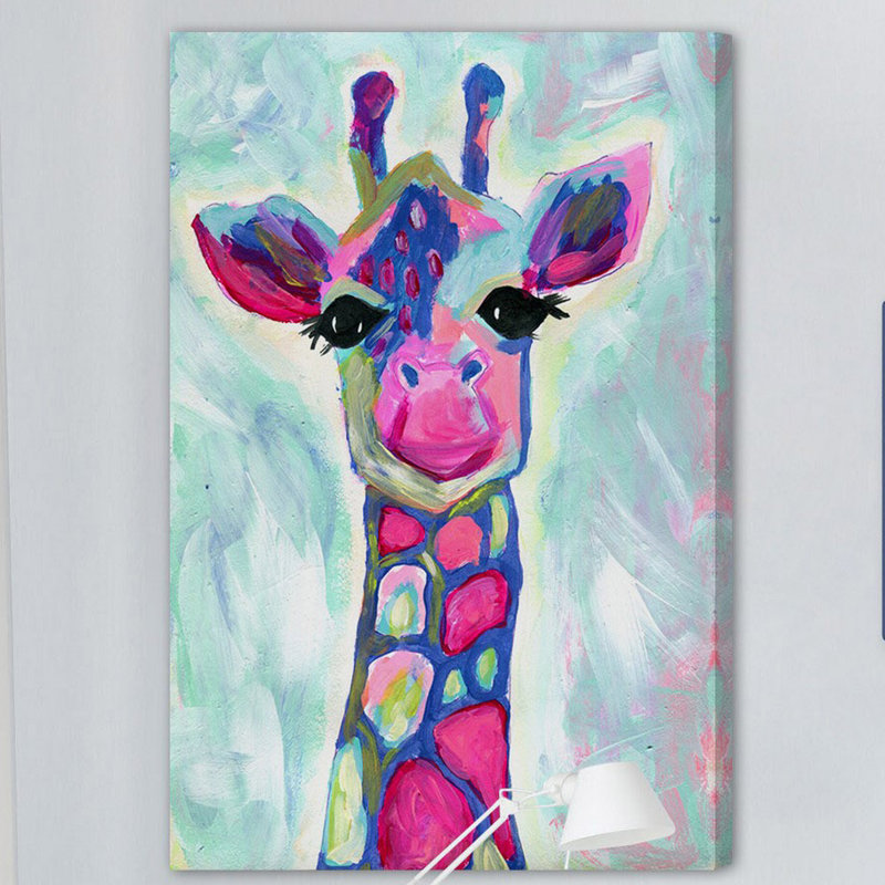 «Giraffe» par Jill Lambert, reproduction sur toile tendue, H 36 po x l 24 po