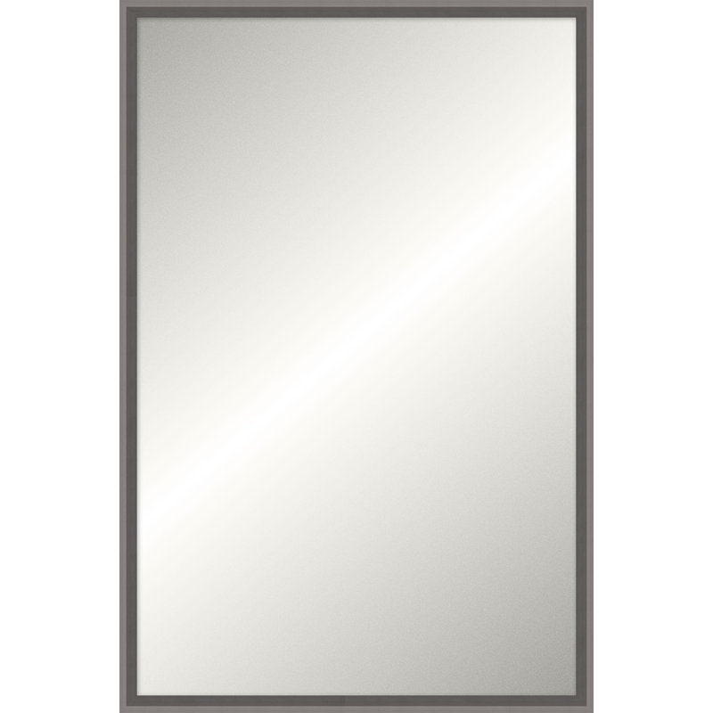 Miroir Ridgeline, Rectangle, 35,5 po x 23,5 po, Argent foncé satiné
