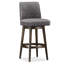 Swivel Upholstered Bar Stool with Solid Wood Frame-2038673629