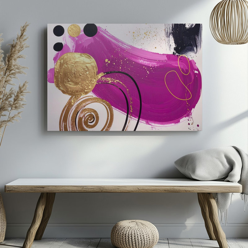 Art mural géométrique abstrait et abstrait sur toile, art géométrique Canvasmodern, prêt à accrocher, H 9 po x l 12 po