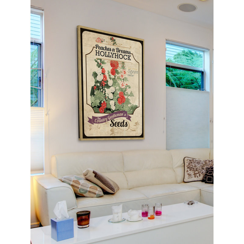Flower Packet Hollyhock - Wrapped Canvas Print, 91 cm H x 61 cm W