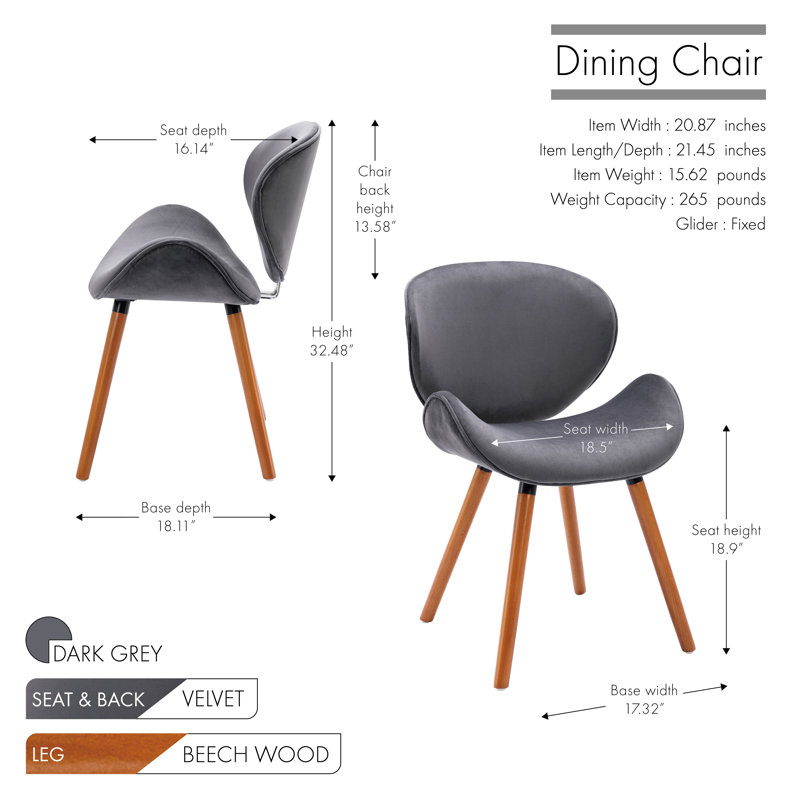 Chaise d'appoint Beeman, Gris foncé