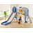 8 In 1 Toddler Slide Set, Kids Slide With Climber And Basketball Hoop, Indoor Outdoor Playset-124671612