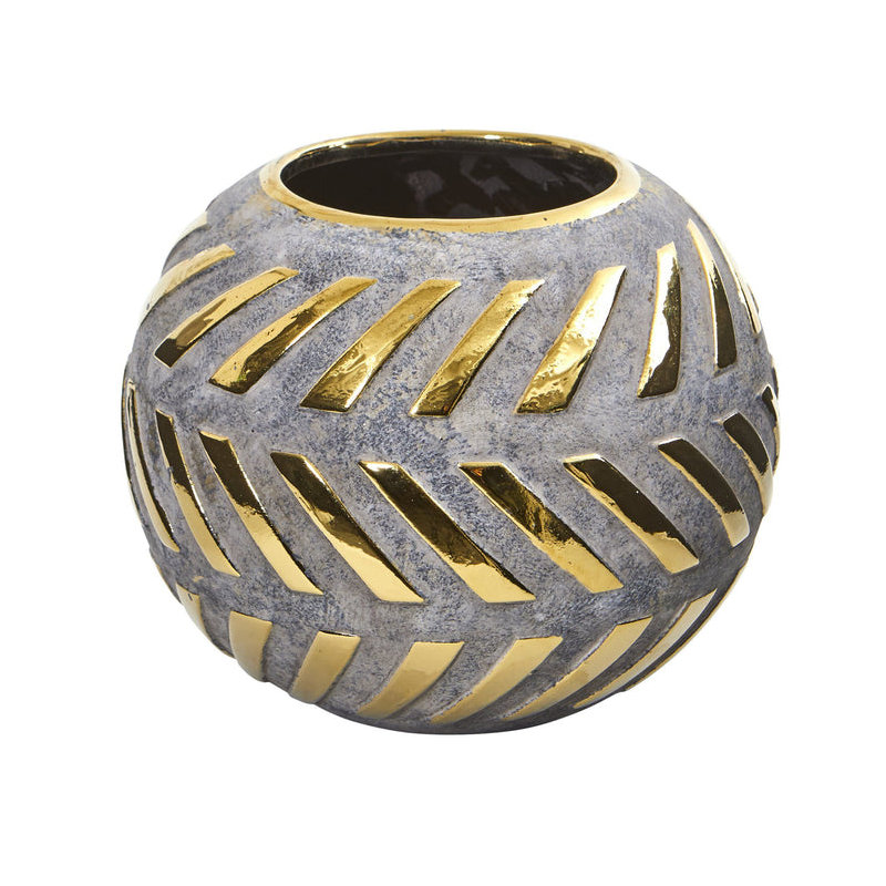 Ceramic Table Vase, 6.75" H x 8" W x 8" D