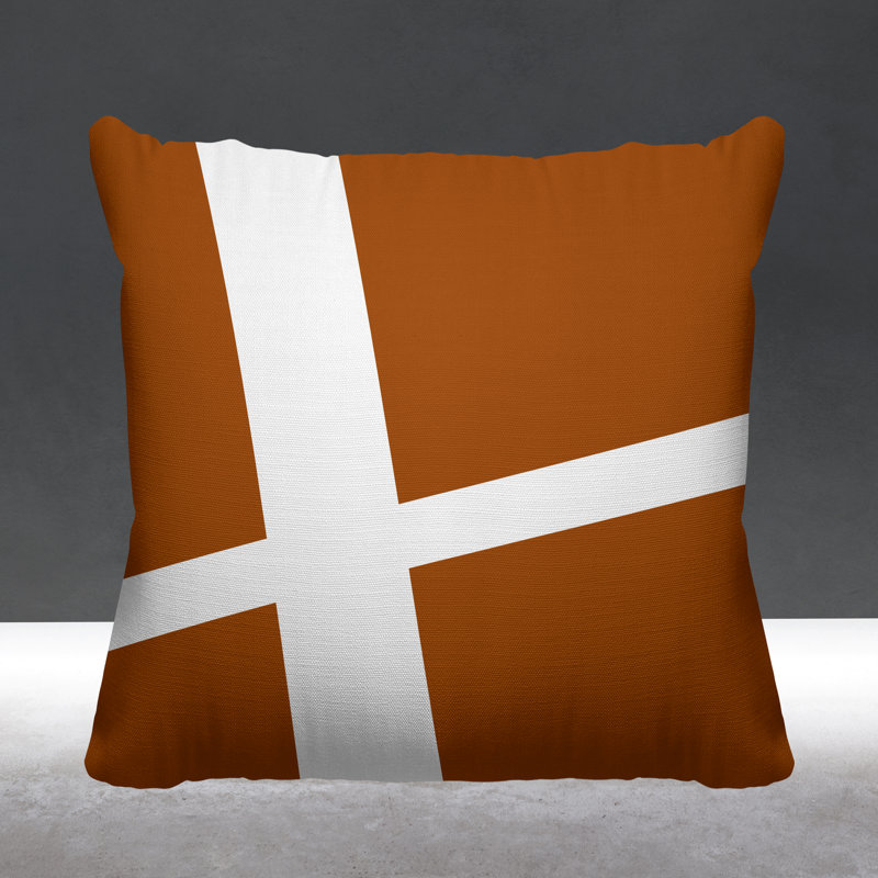 Coussin décoratif intérieur / extérieur Siddel, L 17 po x H 17 po, Orange brûlé