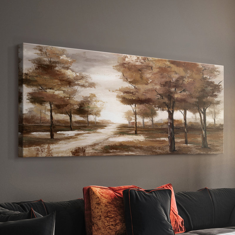 Parc d'automne - Toile tendue avec châssis - Prêt à accrocher, H 16 po x l 40 po