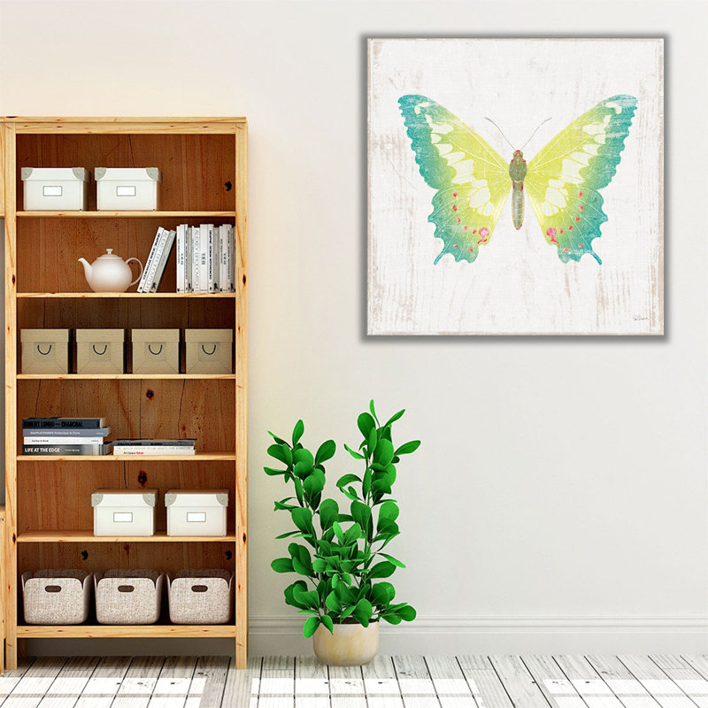 «White Barn Butterflies III», reproduction d'art sur toile, H 12 po x l 12 po