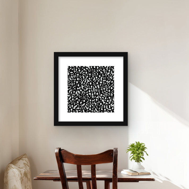 Alphabet Shapes - reproduction encadrée avec passe-partout noir | Décoration intérieure