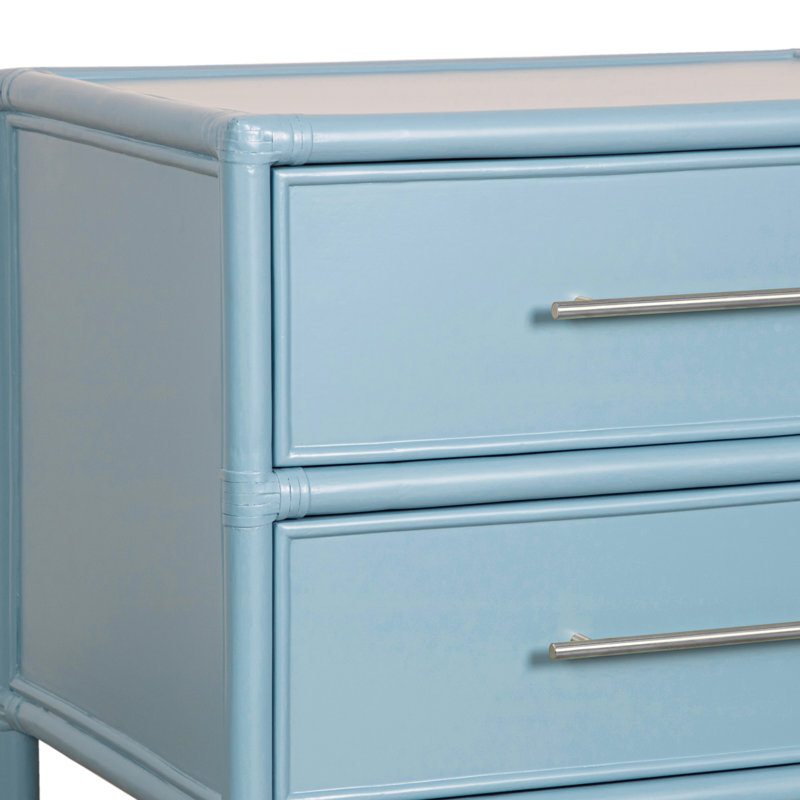 Table de chevet 2 tiroirs Venice Collection, Bleu piscine