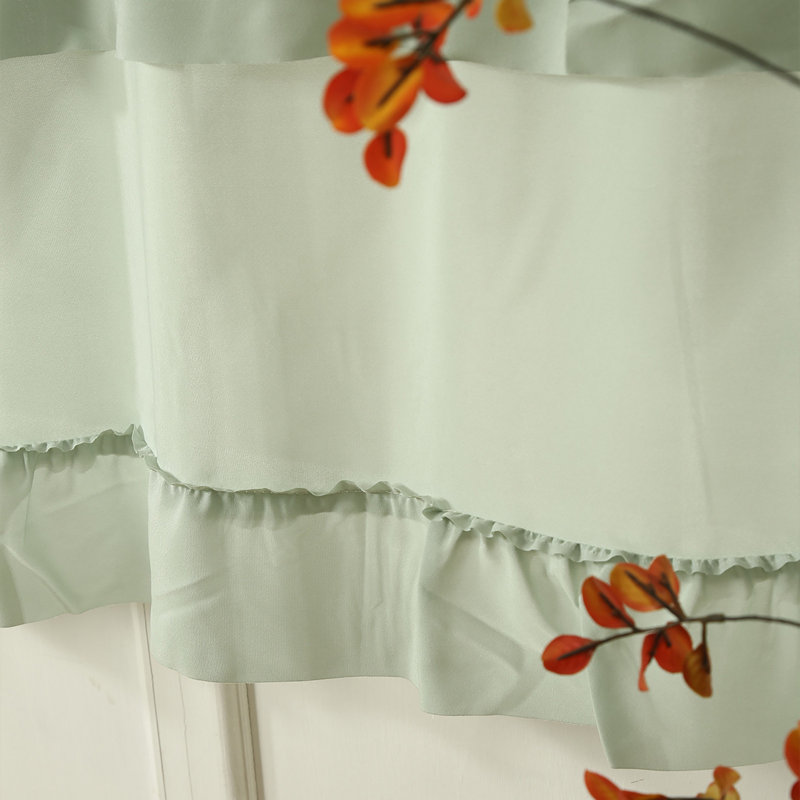 Rideau de café à volants en tissu, Green