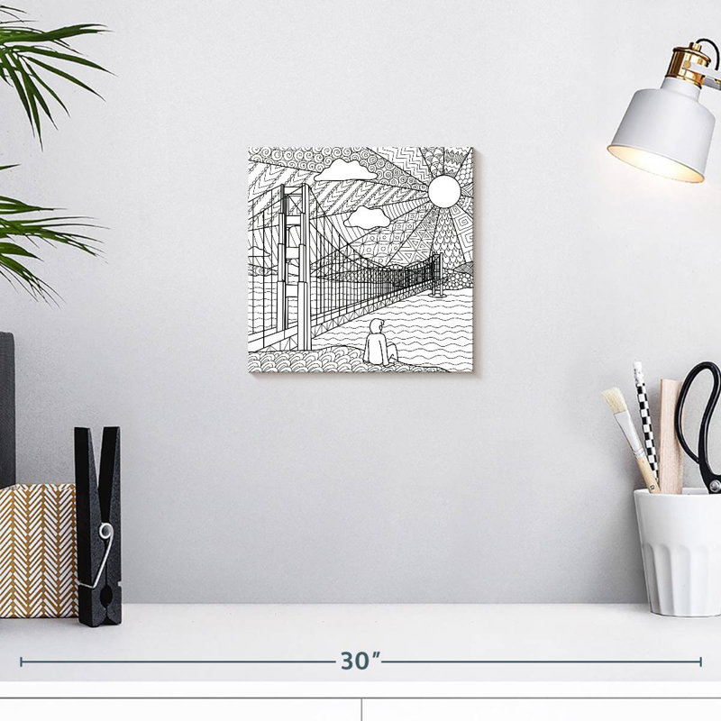 Lilie Doodle Gate Bridge, 10" H x 10" W