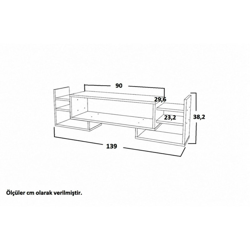 Meuble télé moderne moderne, blanc, 45,3 po x 15,0 po x 11,6 po | 100% panneau de particules enduit de mélamine, épaisseur: 0,7 pouce | Comprend plusieurs tablettes, fixation murale sécurisée | Idéal pour les salons élégants et les espaces de divertissement