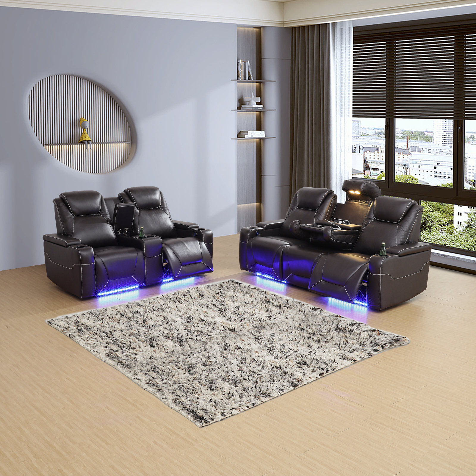 Orren Ellis Ahasuerus 2 - Piece Leather Reclining Living Room Set | Wayfair