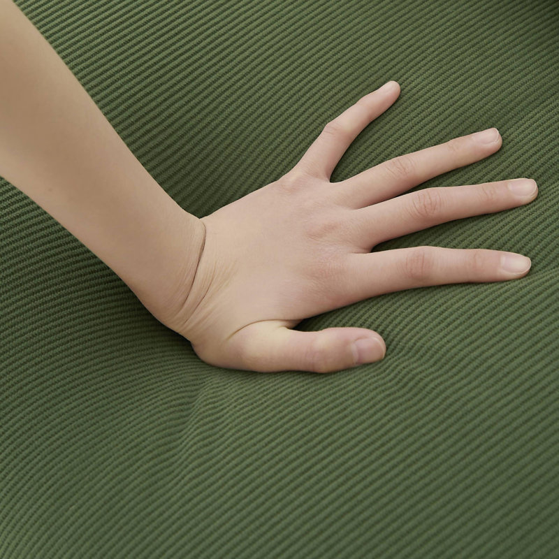 Boneless 93" Upholstered Square Arm Deep Seating Sleeper Sofa, Green